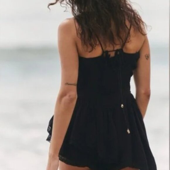 NWT FREE PEOPLE FREE-EST Marley Romper In Black MSRP $78 Size M - Picture 5 of 6